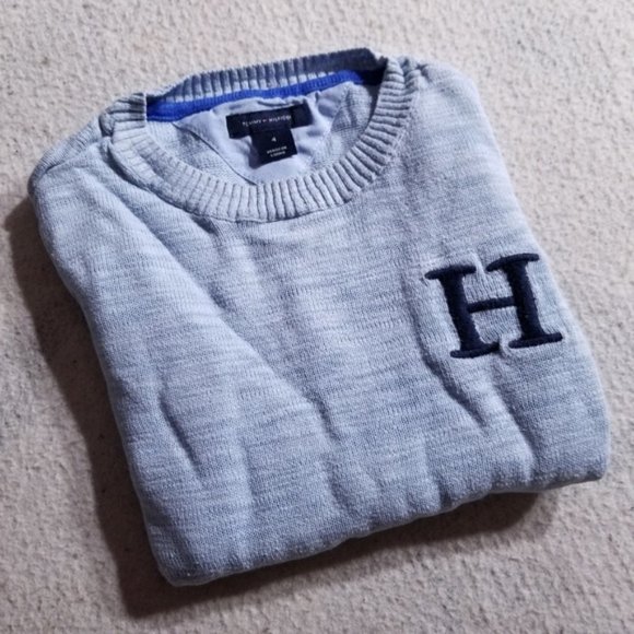 Tommy Hilfiger Blue Sweater with Elbow Patches - Picture 4 of 8